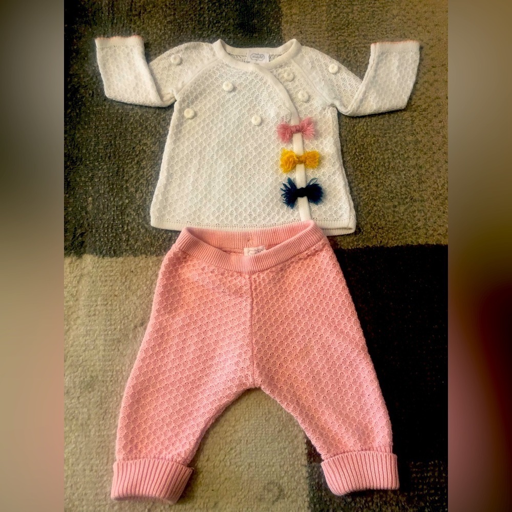 Mudpie matching knit set 6 months